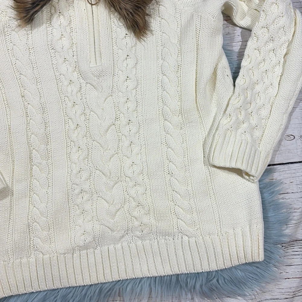 NWT SHOW ME YOUR MUMU sun valley pullover in cream faux fur